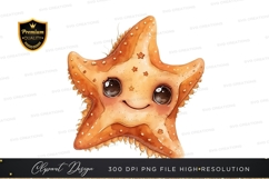 Happy starfish clipart png Product Image 1