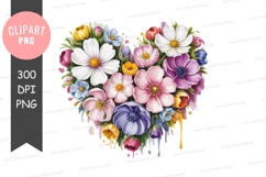 Heart-shaped flower bouquet clipart png Product Image 1