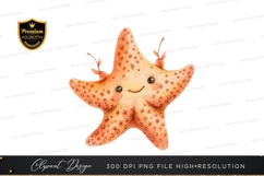 Happy starfish clipart png Product Image 1