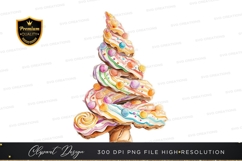 Colorful ice cream cone clipart png Product Image 1