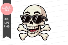 Cool skull with sunglasses clipart png Product Image 1