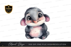 Playful baby elephant clipart png Product Image 1