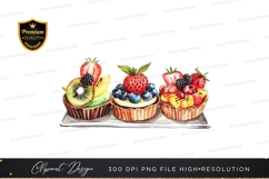 Delicious fruit tarts clipart png Product Image 1