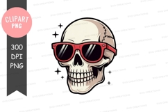 Cool skull with sunglasses clipart png Product Image 1