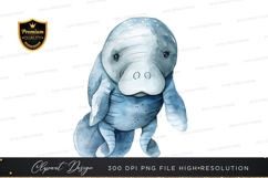 Cute baby manatee clipart png Product Image 1