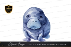 Cute manatee clipart png Product Image 1