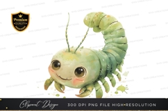 Cute green caterpillar clipart png Product Image 1