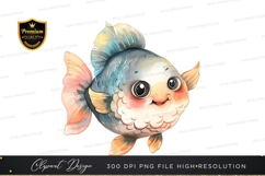 Happy cartoon fish clipart png Product Image 1