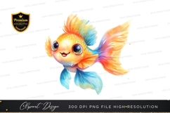 Cute cartoon goldfish clipart png Product Image 1