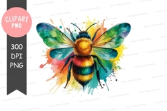 Colorful bee clipart png Product Image 1