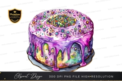 Colorful dripping cake clipart png Product Image 1
