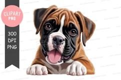 Playful boxer puppy clipart png Product Image 1
