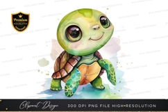 Adorable cartoon turtle clipart png Product Image 1