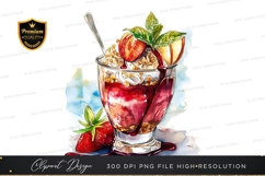 Delicious fruit parfait clipart png Product Image 1