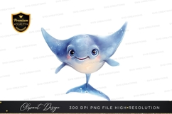 Cartoon manta ray clipart png Product Image 1