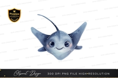 Happy cartoon manta ray clipart png Product Image 1