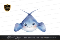 Cartoon ray fish clipart png Product Image 1