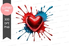 Colorful heart splash clipart png Product Image 1