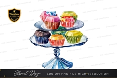 Colorful cupcakes on a cake stand Product Image 1
