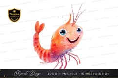 Happy shrimp clipart png Product Image 1