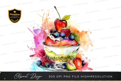 Vibrant fruit parfait clipart png Product Image 1
