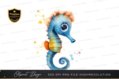 Playful seahorse clipart png Product Image 1