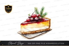 Delicious cheesecake with cherries clipart png Product Image 1