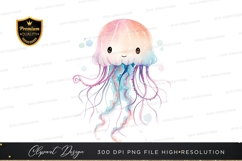 Playful jellyfish clipart png Product Image 1