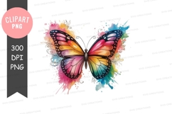 Colorful butterfly clipart png Product Image 1