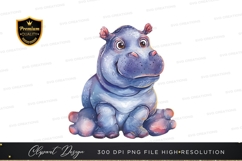 Playful hippo clipart png Product Image 1