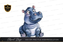 Playful baby hippo clipart png Product Image 1