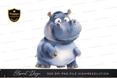 Cartoon hippo clipart png Product Image 1