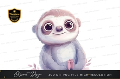 Cute cartoon sloth clipart png Product Image 1