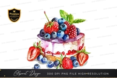 Watercolor fruit topped cake Product Image 1