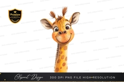 Happy cartoon giraffe clipart png Product Image 1