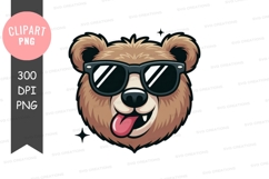 Cool bear with sunglasses clipart png Product Image 1
