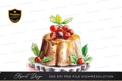 Holiday pudding with berries and holly Product Image 1