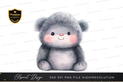 Cute gray and white stuffed bear Product Image 1
