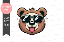 Cool bear with sunglasses clipart png Product Image 1