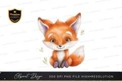 Cute baby fox clipart png Product Image 1