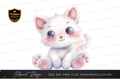 Adorable cartoon kitten clipart png Product Image 1