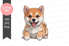 Happy shiba inu puppy clipart png Product Image 1