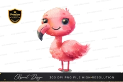 Playful pink flamingo clipart png Product Image 1