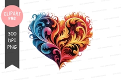 Colorful heart clipart png Product Image 1