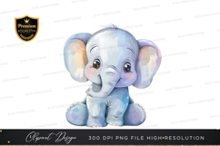Cute baby elephant clipart png Product Image 1