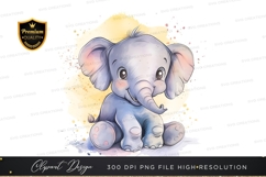 Cute baby elephant clipart png Product Image 1