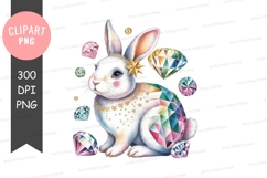 Enchanted rabbit with jewels clipart png Product Image 1