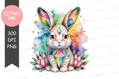 Colorful easter bunny clipart png Product Image 1