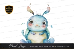 Whimsical blue bunny clipart png Product Image 1