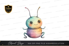 Whimsical rainbow bug clipart png Product Image 1